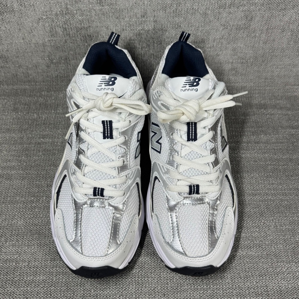 New Balance 530 White Silver Navy Running Sneakers Womens 8 - Picture 2 of 12